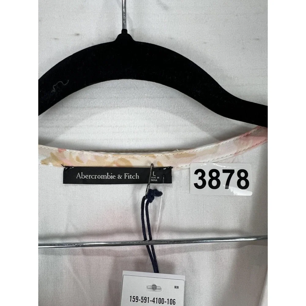 Abercrombie & Fitch Dress Womens Large Floral Wrap Maxi Flutter Chiffon NWT - Picture 4 of 8